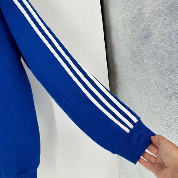 Adidas ESSENTIALS 3-STRIPES FLEECE SWEATSHIRT Size 1X Blue & White Plus unisex - Picture 7 of 12